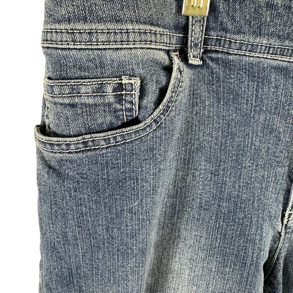 Chico's Medium Wash Straight Leg Mid-Rise Embellished Jeans Size 1 Short (8-10) - Picture 3 of 7